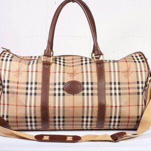 Authentic Burberry Signature Check Boston Holdall Duffle Bag